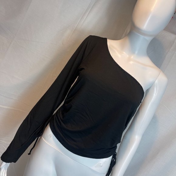Ambiance Forever And Always One Shoulder Top - Black Size Large RefFNB3 - Picture 10 of 11